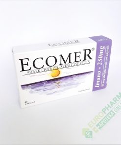 Alternative view of ECOMER IMUNO 250mg kapsule 60, Dodatak prehrani s uljem ajkuline jetre za jačanje imuniteta i opšteg stanja organizma