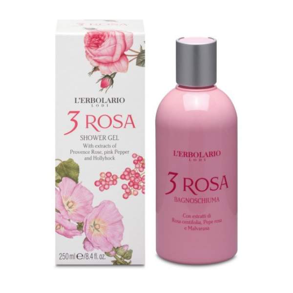 L’Erbolario 3 Rosa gel za tuširanje 250 ml