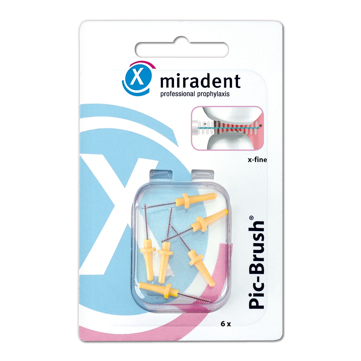 Miradent Pic-Brush refili za interdentalne četkice žuta (x-fina) 0,5mm, 6 kom - Slika 2