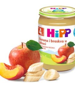 HIPP Voćna kašica Banane i breskve u jabuci 190g
