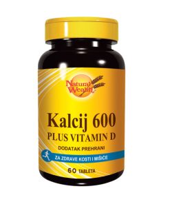 NW Kalcij 600 + vitamin D, 60 tbl